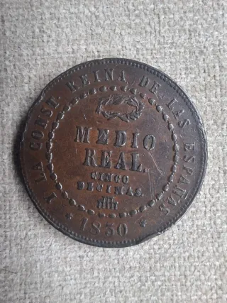 Medio Real Isabel II 1850