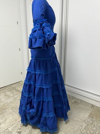 Traje Flamenca Canastera Azul