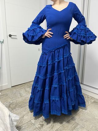 Traje Flamenca Canastera Azul