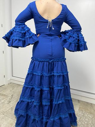 Traje Flamenca Canastera Azul