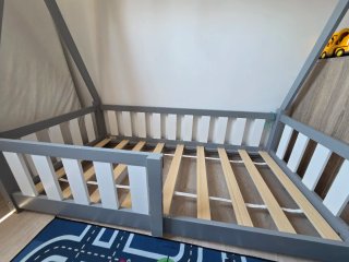 Cama tipi infantil gris 70/140