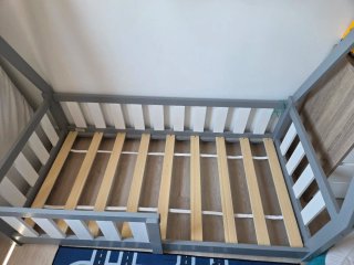 Cama tipi infantil gris 70/140