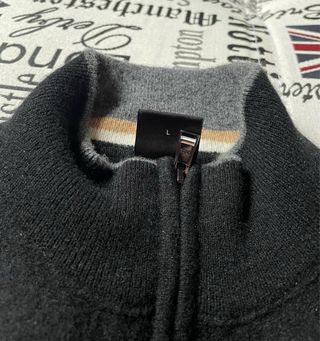 Jersey Hugo Boss Negro Cremallera Cuello Alto