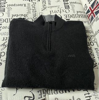 Jersey Hugo Boss Negro Cremallera Cuello Alto