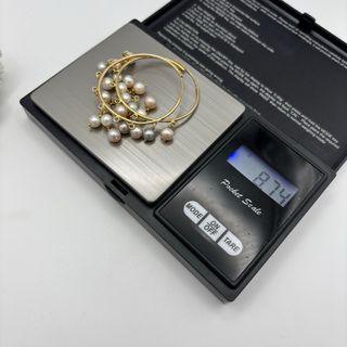 Pendientes aro oro 18kt con perlas multicolor