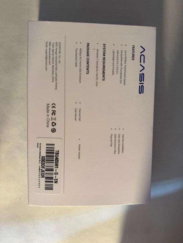 Caja SSD NVMe M.2 Acasis 40Gbps