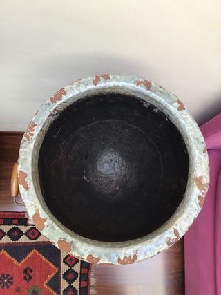 Vaso ceramica craquelé decorato rose