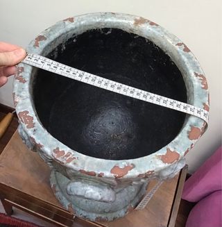 Vaso ceramica craquelé decorato rose