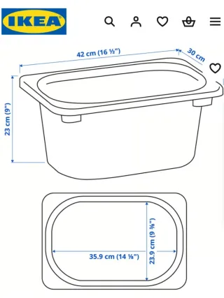 Cajas Plásticas profundas IKEA (Pack 6)