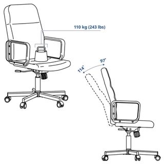 Silla de oficina Ikea negra - Renberget Como nueva