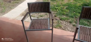 Sillas Exterior Metal y Madera