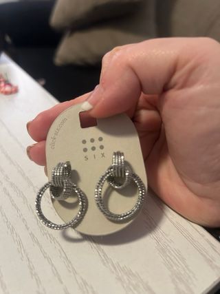 Pendientes SIX Aro Doble Plateado