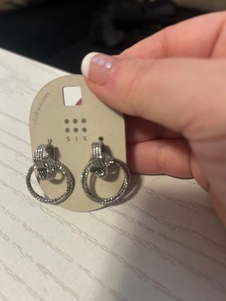 Pendientes SIX Aro Doble Plateado