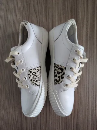 Sneakers Timberland bianche con stampa leopardata