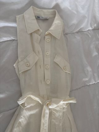 Mono lino blanco Zara Talla XS