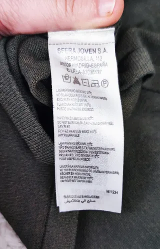 Jersey verde canalé cuello pico Talla L