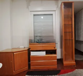 Conjunto Muebles Salón Madera y Cristal