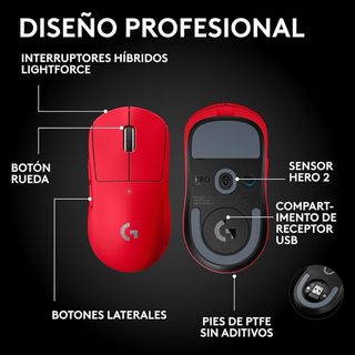 Ratón Gaming Logitech G Pro X Superlight Rojo
