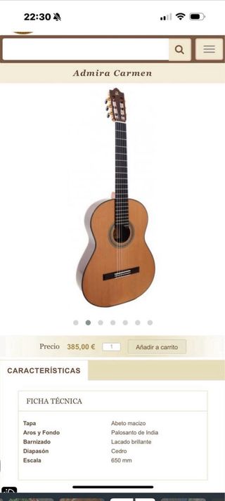 Guitarra Admira Carmen sin usar