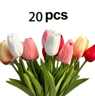 20 Flores Artificiales Tulipan