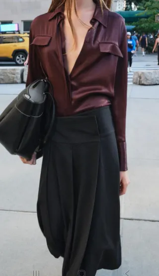 Camisa Zara ZW Collection satinada