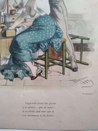 Litografía Sota de Bastos de Eusebio Planas (1881)