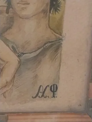 Antigua obra de arte dios Baco del vino