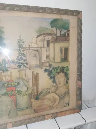 Antigua obra de arte dios Baco del vino