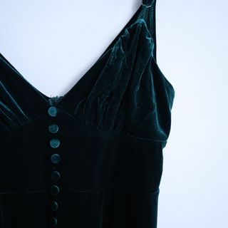 Vestido verde terciopelo tirantes