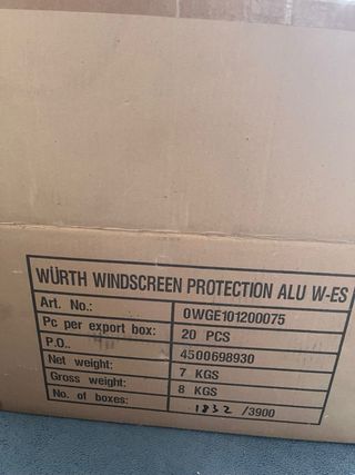 WÜRTH Lote 20 protectores parabrisas coche