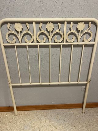 Cabecero cama 90 metal floral beige