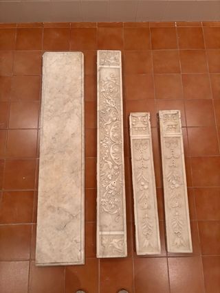 Chimenea antigua mármol y hierro forjado