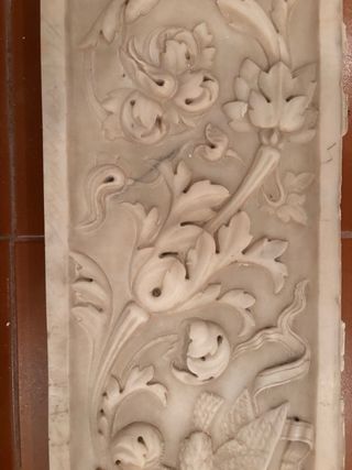 Chimenea antigua mármol y hierro forjado