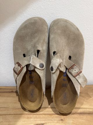 Zuecos Birkenstock Beige Suede