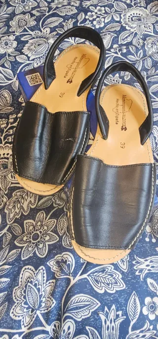 Menorquina Sandalias Mujer Talla 39 Negro