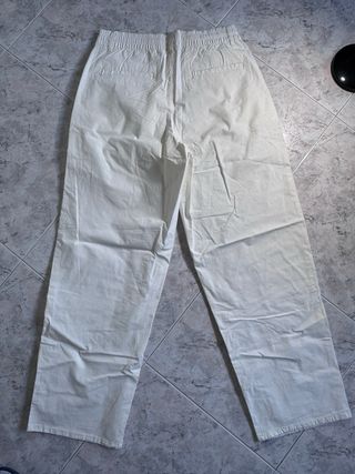 Pantalón Zara Lino Beige Talla M