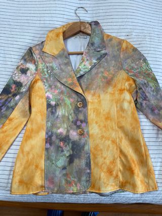 Chaqueta floral impresionista multicolor