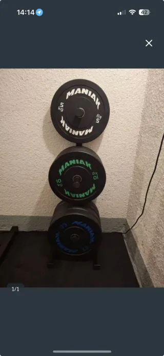 Soporte para discos de pesas olimpicos