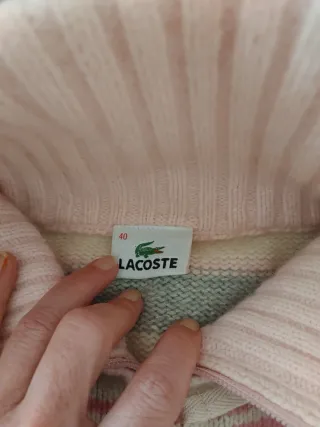 Chaqueta Lacoste rayas rosa y gris