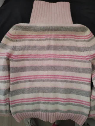 Chaqueta Lacoste rayas rosa y gris