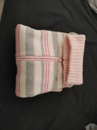 Chaqueta Lacoste rayas rosa y gris