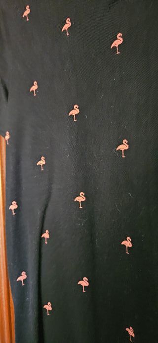 Polo hombre flamenco negro y rosa