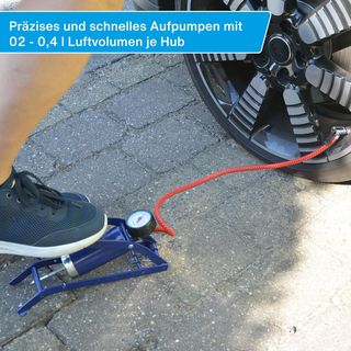 Cartrend Einzylinder Fußluftpumpe, für Auto- und