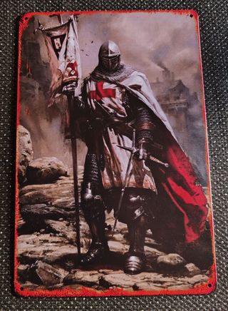 Cartel Templario Caballero con Bandera