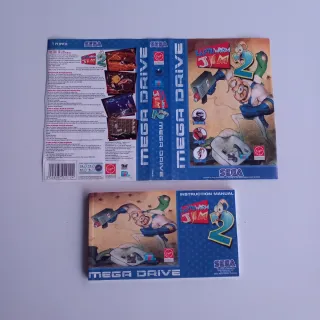 Copertina e manuale Earthworm Jim 2 Mega Drive