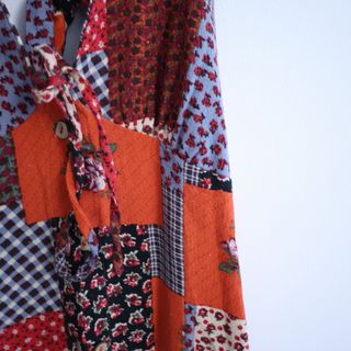 Vestido largo patchwork floral