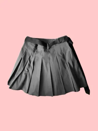 Gonna plissettata grigia con tasca