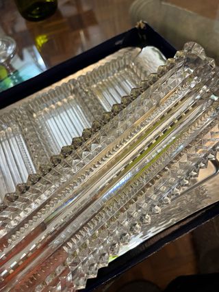 Set antipasto vintage in cristallo 5 pezzo