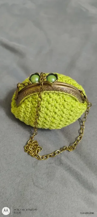 Borsellino clic clac verde e oro