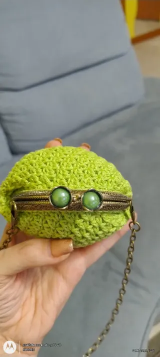 Borsellino clic clac verde e oro